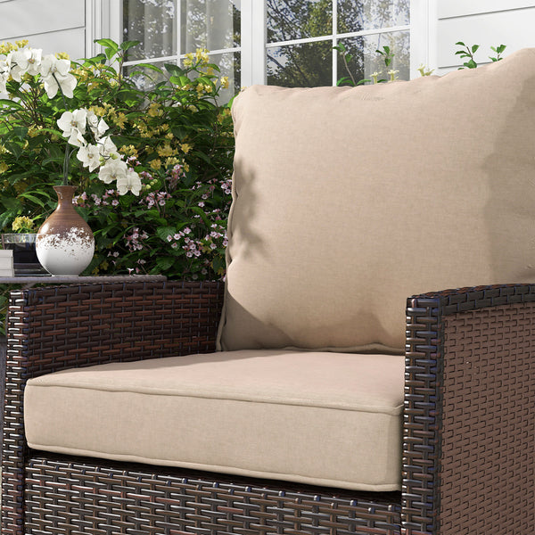 4-Piece Patio Chair Cushions Pillows with Backrest, Seat Replacement Patio Cushions Set for Indoor Outdoor Garden Furniture, Beige