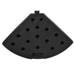 Outsunny HDPE Material Patio Umbrella Base Weights Sand Filled up to 150 Lb. for Any Offset Umbrella Base | 4-Piece, Water or Sand Filled, All-Weather, Black (Round)