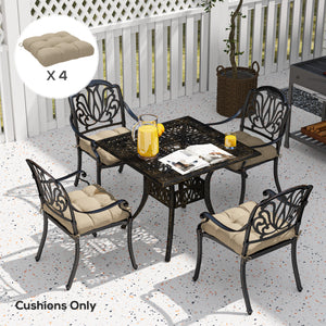 4-Piece Patio Chair Cushions Pillows, 19" x 19" x 4" Patio Cushions Set with Ties for Indoor Outdoor Garden Furniture