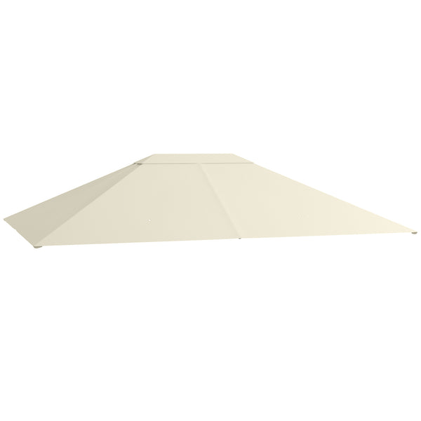 10' x 13' Gazebo Canopy Replacement, Outdoor Gazebo Cover Top Roof Replacement with Vents and Drain Holes, (TOP COVER ONLY), Cream White