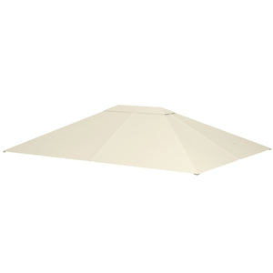 10' x 13' Gazebo Canopy Replacement, Outdoor Gazebo Cover Top Roof Replacement with Vents and Drain Holes, (TOP COVER ONLY), Cream White