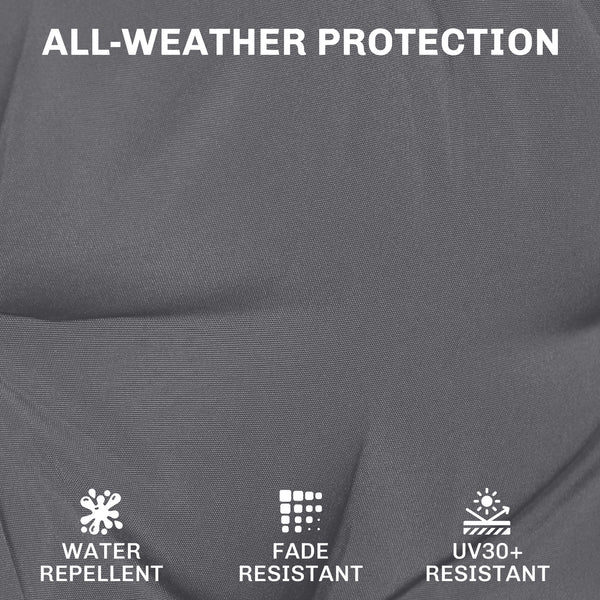 Outdoor Chair Seat Cushions Set of 2, Garden Chair Cushions with 7cm Thick Foam & Ties, Water Repellent and UV Resistant Covers for Patio Furniture 40x40cm, Dark Grey
