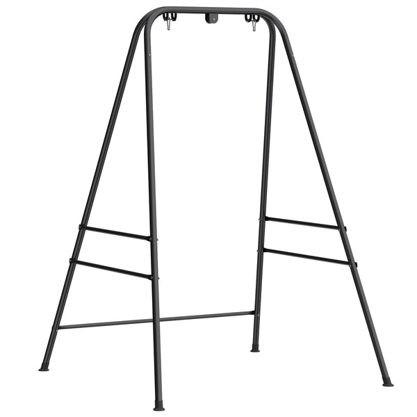 Hammock Chair Stand, Free Standing Heavy Duty Hanging Swing Chair with Anti-Slip Foot Pads, 2 Carabiners, for Relaxation, Indoor and Outdoor Use, Black