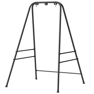 Hammock Chair Stand, Free Standing Heavy Duty Hanging Swing Chair with Anti-Slip Foot Pads, 2 Carabiners, for Relaxation, Indoor and Outdoor Use, Black