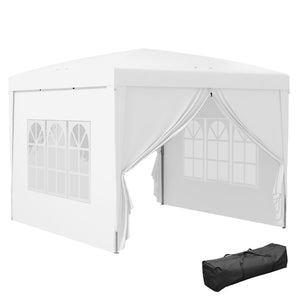 10'x10' Outdoor Pop Up Party Tent Gazebo Canopy with Carrying Bag (White)