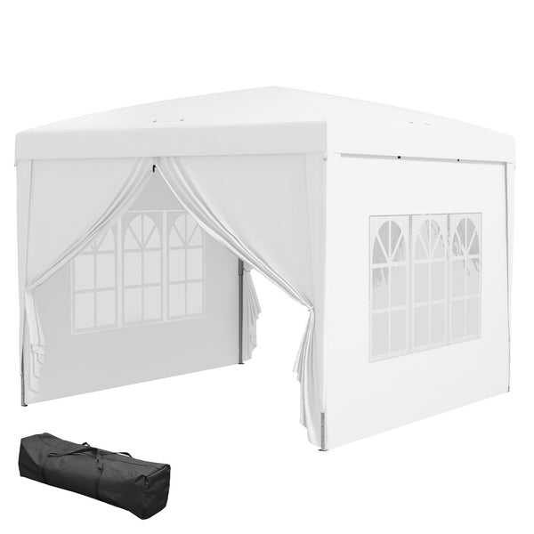 10'x10' Outdoor Pop Up Party Tent Gazebo Canopy with Carrying Bag (White)