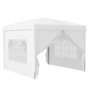 10'x10' Outdoor Pop Up Party Tent Gazebo Canopy with Carrying Bag (White)