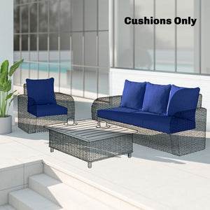 Outdoor Chair Cushions Set of 4, 24" x 24" Fade Resistant Patio Chair Cushions for Outdoor Furniture, Outdoor Seat Cushions, Navy Blue