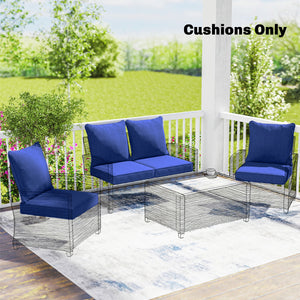 Outdoor Chair Cushions Set of 4, 24" x 24" Fade Resistant Patio Chair Cushions for Outdoor Furniture, Outdoor Seat Cushions, Navy Blue