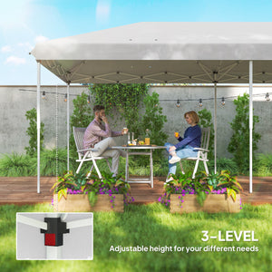 10' x 20' Pop Up Canopy Tent Gazebo with Removable Mesh Sidewall Netting, Carry Bag for Backyard Patio Outdoor, White