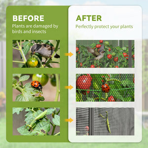 8' x 4' Crop Cage, Plant Protection Tent with Zippered Door and Galvanized Steel Frame, Fruit Cage Netting Cover for Garden, Yard, Lawn, Black