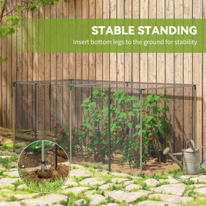 8' x 4' Crop Cage, Plant Protection Tent with Zippered Door and Galvanized Steel Frame, Fruit Cage Netting Cover for Garden, Yard, Lawn, Black