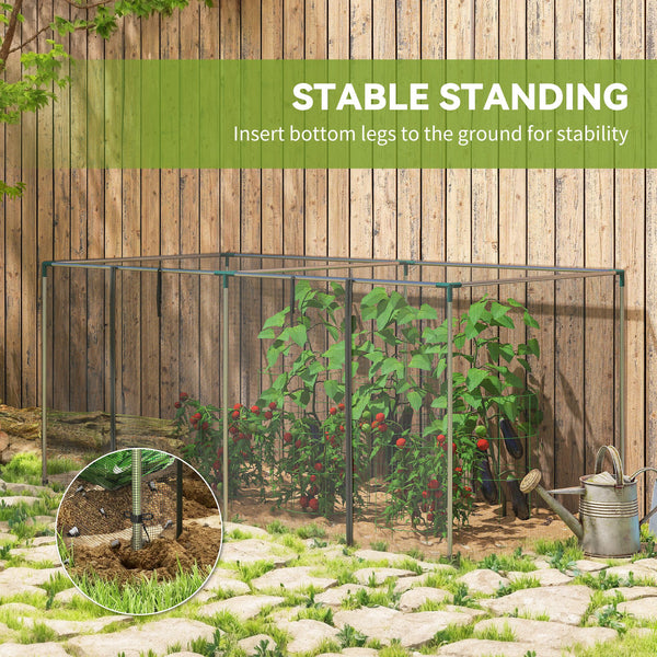 8' x 4' Crop Cage, Plant Protection Tent with Zippered Door and Galvanized Steel Frame, Fruit Cage Netting Cover for Garden, Yard, Lawn, Black