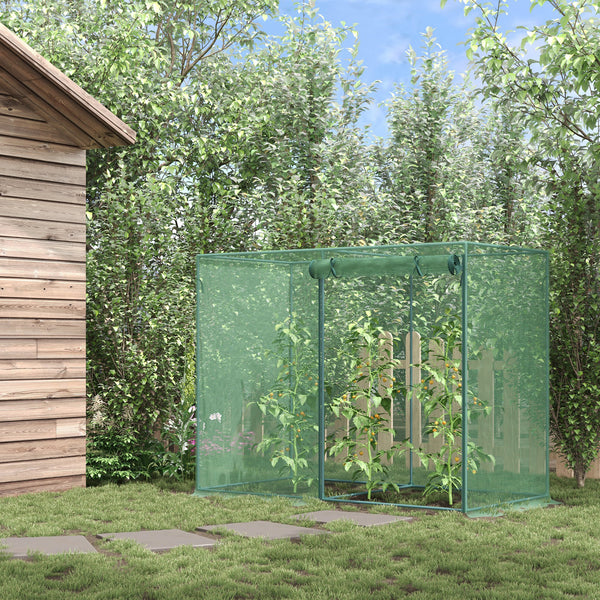 6' x 3' x 5' Crop Cage, Plant Protection Tent with Zippered Doors for Vegetable Garden, Backyard, Green