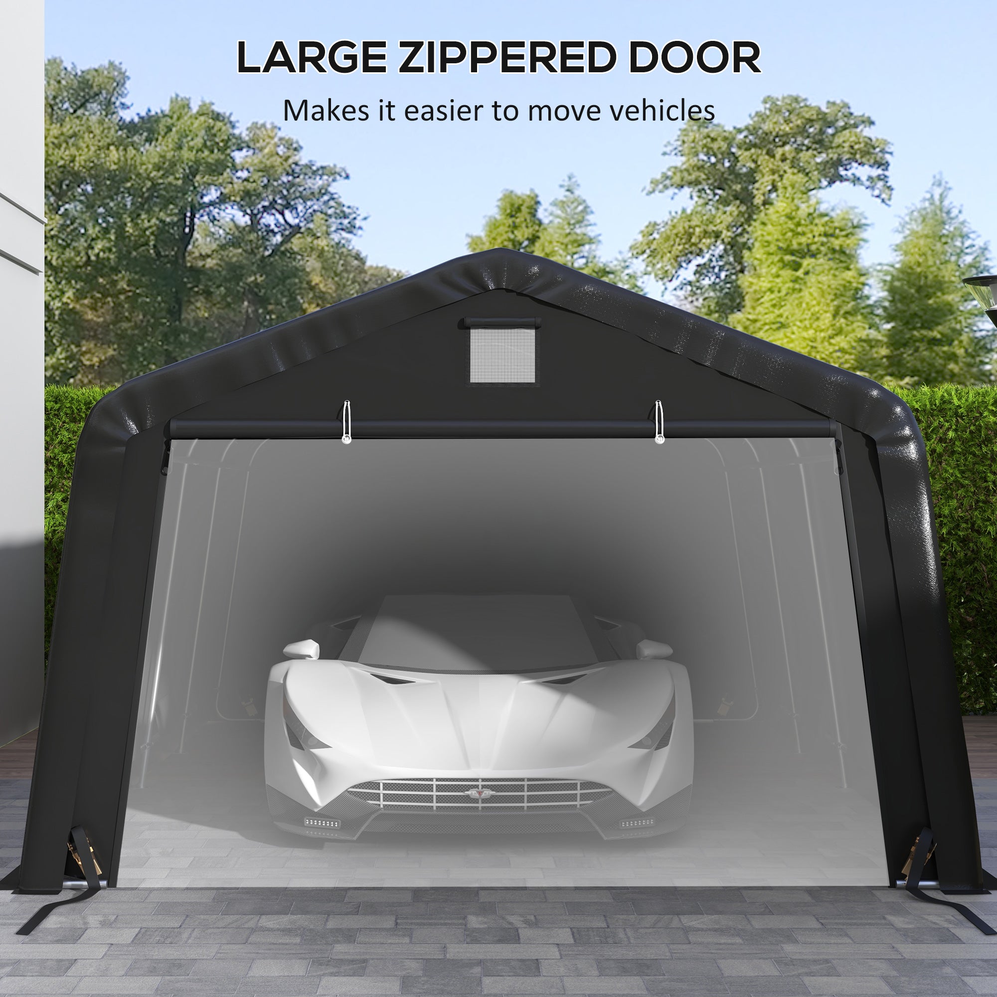 Outsunny 12' x 20' Portable Garage, Heavy Duty Carport