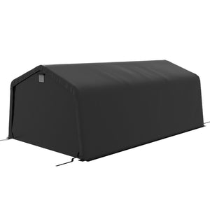 Outsunny 12' x 20' Heavy Duty Carport, Portable Garage Canopy Tent with 2 Ventilation Windows and Large Door, for Car, Truck, Boat, Motorcycle, Bike, Garden Tools, Black