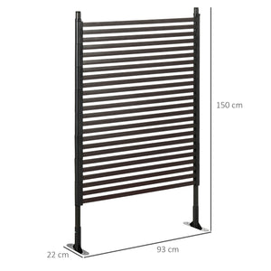 Garden Fence with 2 Standing Ways for Hard & Soft Ground, Decorative Outdoor Divider, Metal Animal Barrier Fence for Garden Patio, Brown