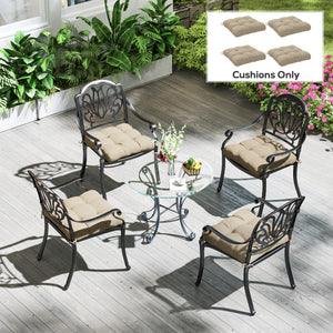 4-Piece Patio Chair Cushions Pillows, 19" x 19" x 4" Patio Cushions Set with Ties for Indoor Outdoor Garden Furniture