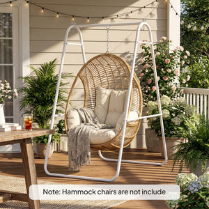Hammock Chair Stand Only, Hanging Chair Stand, Heavy Duty Solid Steel A-Frame Construction for Hanging Hammock, Max Load 330 LBS Air Porch Swing for Indoor Outdoor, White