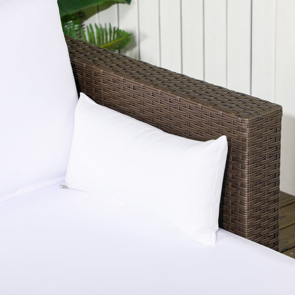 3-Piece Patio Furniture Set Modern Sectional Sofa Rattan Chair Wicker Conversation Set Outdoor Hand Woven Rattan Wicker Furniture Patio Coffee Table Sofa Set, White