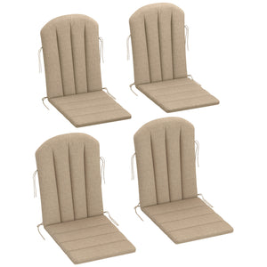 Adirondack Chair Cushion Set of 4, Outdoor Chair Cushions with Ties, 25D High-Density Foam, High Back Patio Chair Cushions, Fade Resistant for Patio Furniture, 49" x 20" x 2", Beige
