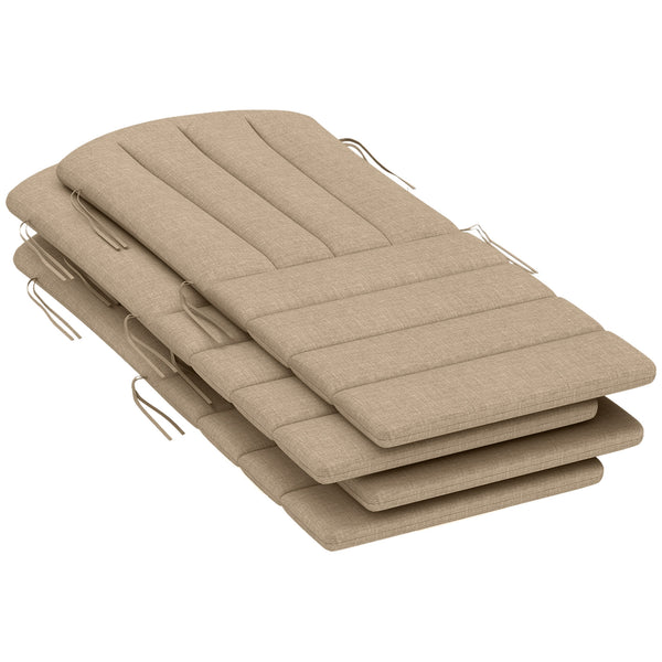 Adirondack Chair Cushion Set of 4, Outdoor Chair Cushions with Ties, 25D High-Density Foam, High Back Patio Chair Cushions, Fade Resistant for Patio Furniture, 49" x 20" x 2", Beige