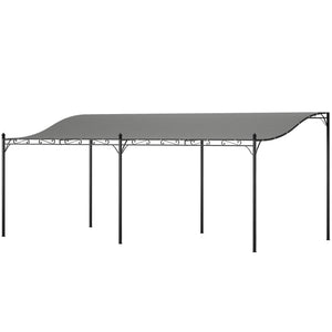 Outsunny 10' x 20' Outdoor Pergola Canopy, Metal Patio Canopy with Weather-Resistant Fabric and Drainage Holes for Backyard, Garden, Porch, Beach, Dark Gray