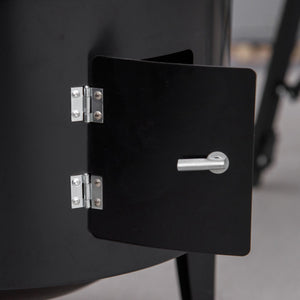 Vertical Charcoal BBQ Smoker, 3-in-1 16" Round Charcoal Barbecue Grill with 2 Cooking Area, and Thermometer for Outdoor Camping Picnic Backyard Cooking, Black