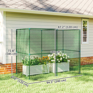 8' x 4' Crop Cage, Plant Protection Tent with Zippered Doors for Vegetable Garden, Backyard, Green