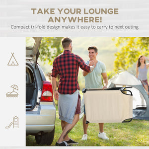 2PCS Adjustable Outdoor Lounge Chair, Garden Folding Chaise Lounge with Face Hole Reclining Tanning Chair Seat, Folding Camping Beach Lounging Bed w/ Head Support, Beige