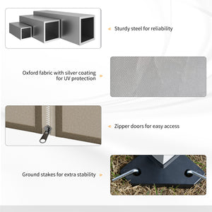 210D Oxford 10' x 10' Pop Up Canopy Tent with Netting, Instant Screen Room House, Tents for Parties, Height Adjustable, with Carry Bag, for Outdoor, Garden, Patio