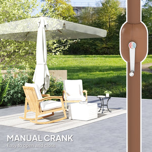 Patio Umbrella 118.1" x 78.7" Outdoor Parasol with Adjustable Angle, Aluminum Pole, Crank Handle, and UV50+ Protection, Garden and Patio Umbrella in Beige