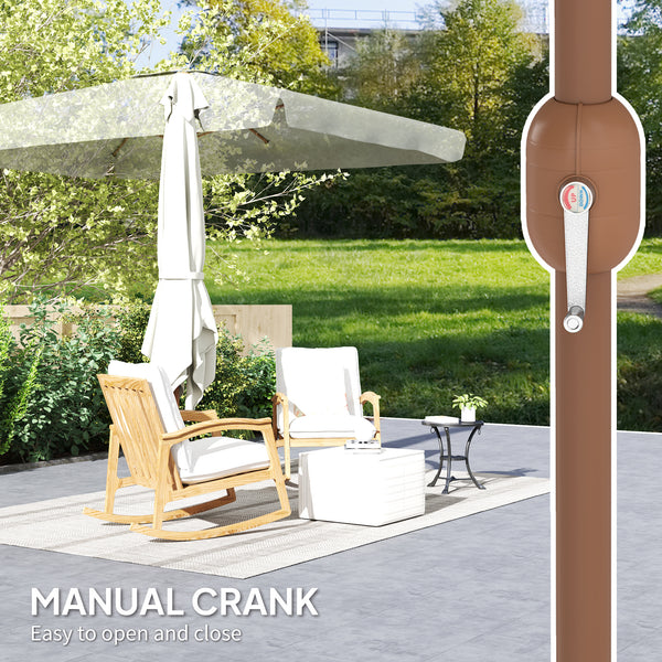 Patio Umbrella 118.1" x 78.7" Outdoor Parasol with Adjustable Angle, Aluminum Pole, Crank Handle, and UV50+ Protection, Garden and Patio Umbrella in Beige