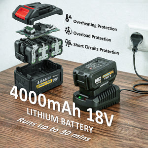 Leaf Blower Cordless with 4000mAh Battery & Charger, 18V Lightweight Handheld Garden Blower with 6 Speed Levels, 23000 RPM, 149 km/h for Leaves, Snow, Dust, Debris Removal, Car Cleaning