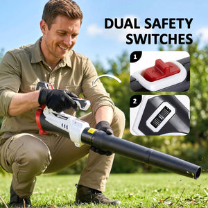 Leaf Blower Cordless with 4000mAh Battery & Charger, 18V Lightweight Handheld Garden Blower with 6 Speed Levels, 23000 RPM, 149 km/h for Leaves, Snow, Dust, Debris Removal, Car Cleaning