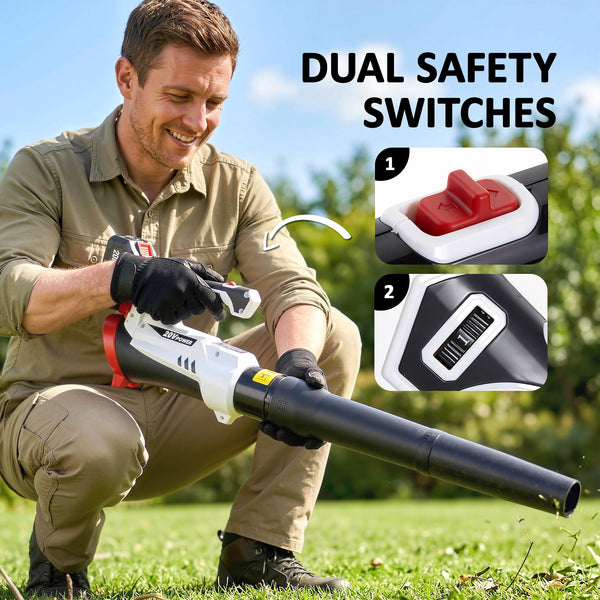 Leaf Blower Cordless with 4000mAh Battery & Charger, 18V Lightweight Handheld Garden Blower with 6 Speed Levels, 23000 RPM, 149 km/h for Leaves, Snow, Dust, Debris Removal, Car Cleaning