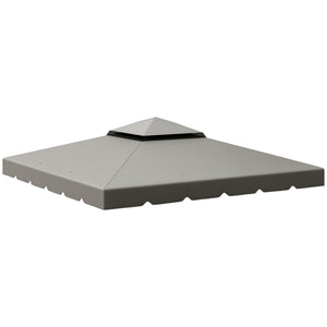 10' x 10' Gazebo Replacement Canopy, Gazebo Top Cover with Double Vented Roof for Outsunny 9.7' x 9.7' Frame for Garden Patio Outdoor (TOP ONLY), Light Gray