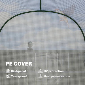 Walk-in Greenhouse with Shelves, Small Greenhouse with Roll-up Door, Garden Plant Growhouse with PE Cover, 123 x 187 x 189 cm, White