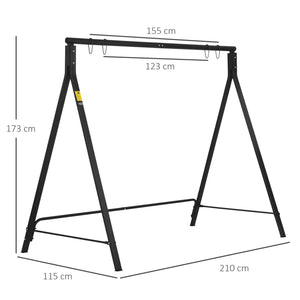 Metal Porch Swing Stand, Heavy Duty Swing Frame, Hanging Chair Stand Only, 240kg Weight Capacity for Garden, Patio, Lawn, Playground, Black
