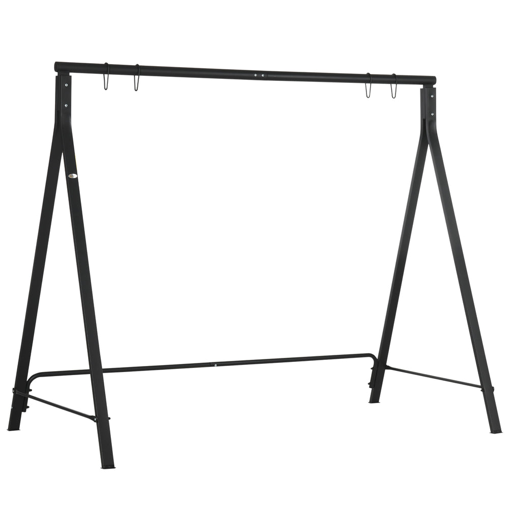 Outsunny Metal Porch Swing Stand, Heavy Duty Swing Frame, Hanging Chair Stand Only, 528 LBS Weight Capacity, for Backyard, Patio, Lawn, Playground, Black