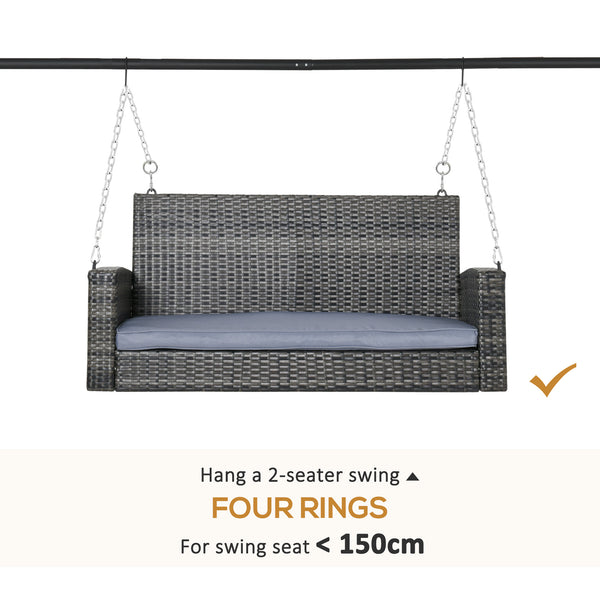 Metal Porch Swing Stand, Heavy Duty Swing Frame, Hanging Chair Stand Only, 240kg Weight Capacity for Garden, Patio, Lawn, Playground, Black