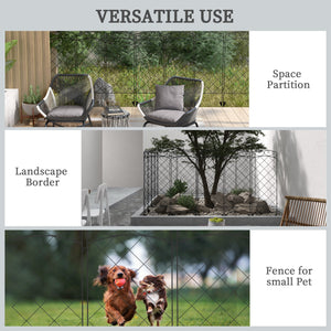 Garden Fence, 7 Pack Steel Fence Panels, 11.3' L x 43" H, Rust-Resistant Animal Barrier, Decorative Border Flower Edging for Yard, Patio, Outdoor Decor, Swirl Vines