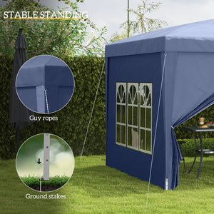 10'x10' Outdoor Pop Up Party Tent Gazebo Canopy with Carrying Bag (Blue)