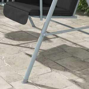 2 Person Porch Swing with Stand, Outdoor Swing with Canopy, Pivot Storage Table, 2 Cup Holders, Cushions for Patio, Backyard, Black