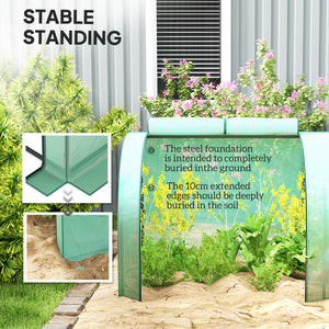 13' x 3' x 2.5' Mini Greenhouse, Portable Tunnel Green House with Roll-Up Zippered Doors, UV Waterproof PE Cover, Steel Frame, Green