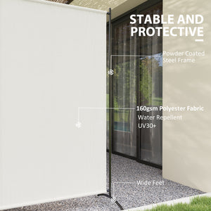 Single Panel Outdoor Privacy Screen, 5.9FT Tall Room Divider with UPF30+ Protection, Freestanding Privacy Panel Partition with Stable Base for Indoor Outdoor Use, Beige