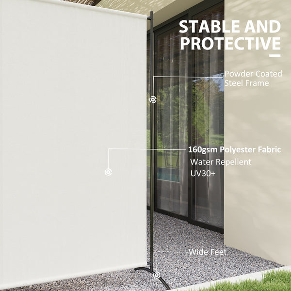 Single Panel Outdoor Privacy Screen, 5.9FT Tall Room Divider with UPF30+ Protection, Freestanding Privacy Panel Partition with Stable Base for Indoor Outdoor Use, Beige