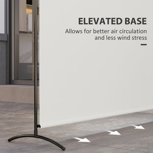 Single Panel Outdoor Privacy Screen, 5.9FT Tall Room Divider with UPF30+ Protection, Freestanding Privacy Panel Partition with Stable Base for Indoor Outdoor Use, Beige