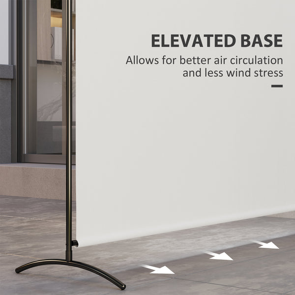 Single Panel Outdoor Privacy Screen, 5.9FT Tall Room Divider with UPF30+ Protection, Freestanding Privacy Panel Partition with Stable Base for Indoor Outdoor Use, Beige