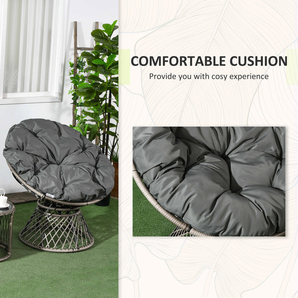 3 Pieces Rattan Bistro Set, Wicker Garden Furniture Set with Swivel Chairs, Glass Top Coffee Table and Thickened Cushions, for Outdoor Patio Balcony